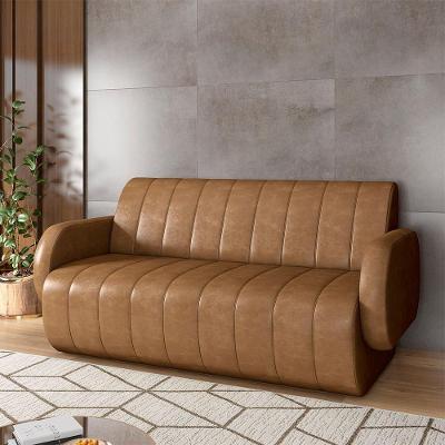 Sofá Bornéu 2 Lugares 148cm Caramelo Couro Sintético Gran Belo