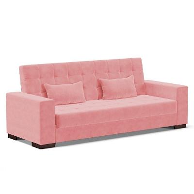 Sofá Cama Beesley 3 Lugares 210cm Rose Suede Decorativo Gran Belo