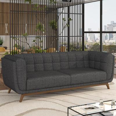 Sofá Rocket G45 3 Lugares 240cm Linho Chumbo para Sala de Estar Gran Belo