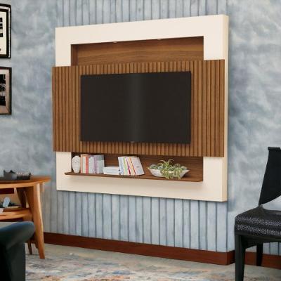 Painel para TV Riviera 75 Polegadas 217CM MDF Ripado Off White Luapa