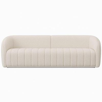 Sofá West 3 Lugares 292CM Off White Bouclé Convencional Moderno West