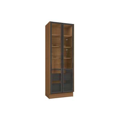 Paneleiro de Cozinha Vibra com 2 Portas e 2 Gavetas em MDF-MDP TAMANHO 80CM Grafite e Canela