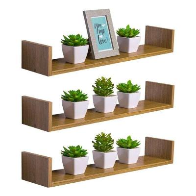 Prateleira Kit 3 U 80x15CM MDP Suporte Invisível Moderno Marrom Mercado das Prateleiras 80CM