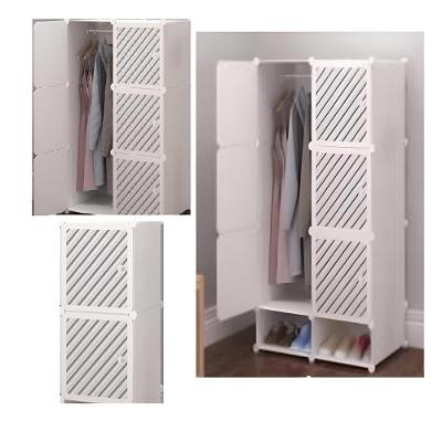 Guarda Roupa Modular 6 Portas Giratórias com Sapateira Arara Cabideiro Branco Utibom