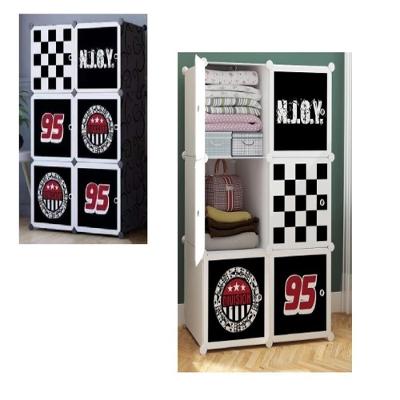 Guarda Roupa Modular 6 Portas Black Organizador Brinquedos Estante Luxo Utibom