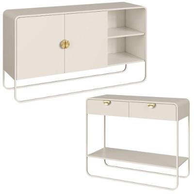 Balcão e Aparador 28071X28066 2 Portas 2 Gavetas MDP-MDF Off White Artesano Móveis 135CM 100CM