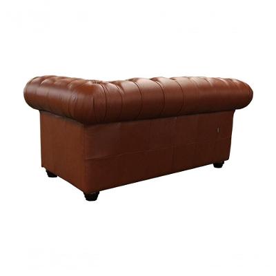 Sofá Chesterfield 2 Lugares 180cm Conhaque em Couro Marrom Mempra Móveis