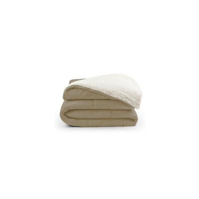 Coberdrom King Soft e Sherpa Toque de Lã 1 Peça 100% Poliéster Bege Valle Enxovais