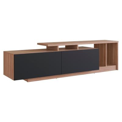 Rack Bancada para Tv B91 para 50 Polegadas 162,5cm em MDP Montana Preto Nova Mobile