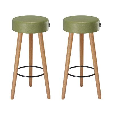 Kit 2 Banquetas Altas Londres Assento Couríssimo Fixo Verde Loja Sheep