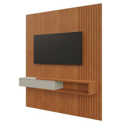 Painel para TV Ímperium Ripado 65" 182CM MDF com Nicho Off White Mavaular Móveis