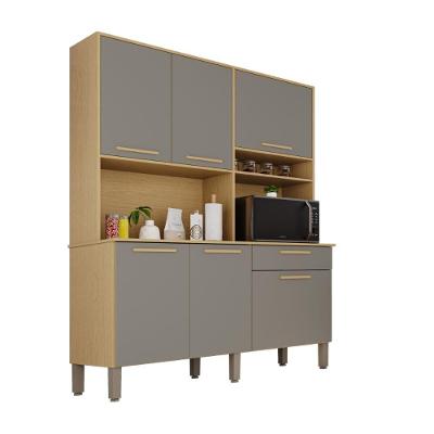 Armário de Cozinha Imperial 5 Portas 1 Gaveta MDF 160CM Carvalho-Grafite
