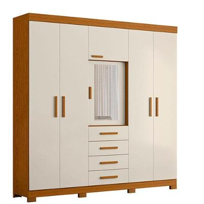 Guarda Roupa Casal Virtus 06 Portas Cinamomo Off White - Móveis Albatroz