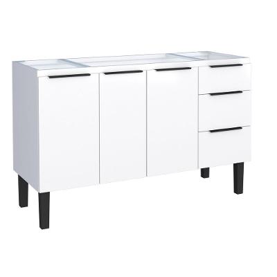 Gabinete para Cozinha Júpiter 3 Gavetas Aço 134CM Branco Cozimax