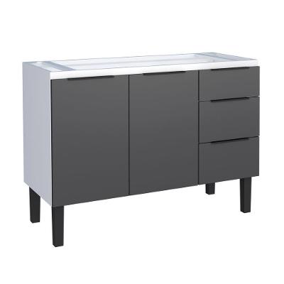 Gabinete para Cozinha Júpiter 3 Gavetas Aço 117CM Preto Cozimax