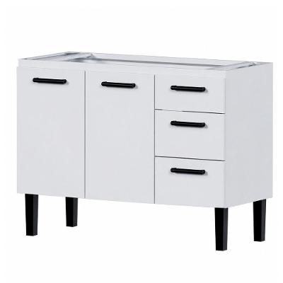 Gabinete para Cozinha Atena 3 Gavetas Aço 117CM Branco Cozimax