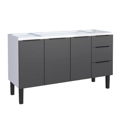 Gabinete Júpiter sem Porta 3 Gavetas Aço 144CM Preto Cozimax
