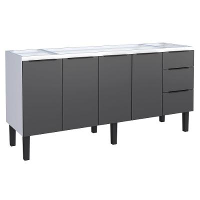 Gabinete Júpiter sem Porta 3 Gavetas Aço 174CM Preto Cozimax