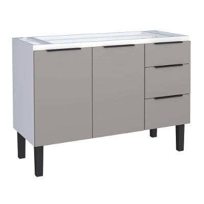 Gabinete Júpiter sem Porta 3 Gavetas Aço 117CM Cinza Cozimax
