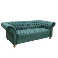 Sofá Chesterfield Conde D'El 3 Lugares Via Encanto Veludo Verde - 6