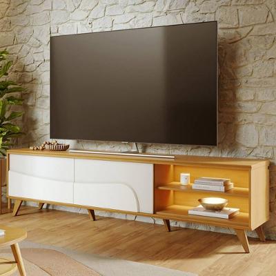 Rack Salerno C04 para TV 75" 216CM MDF com LED Off White Lyam Decor