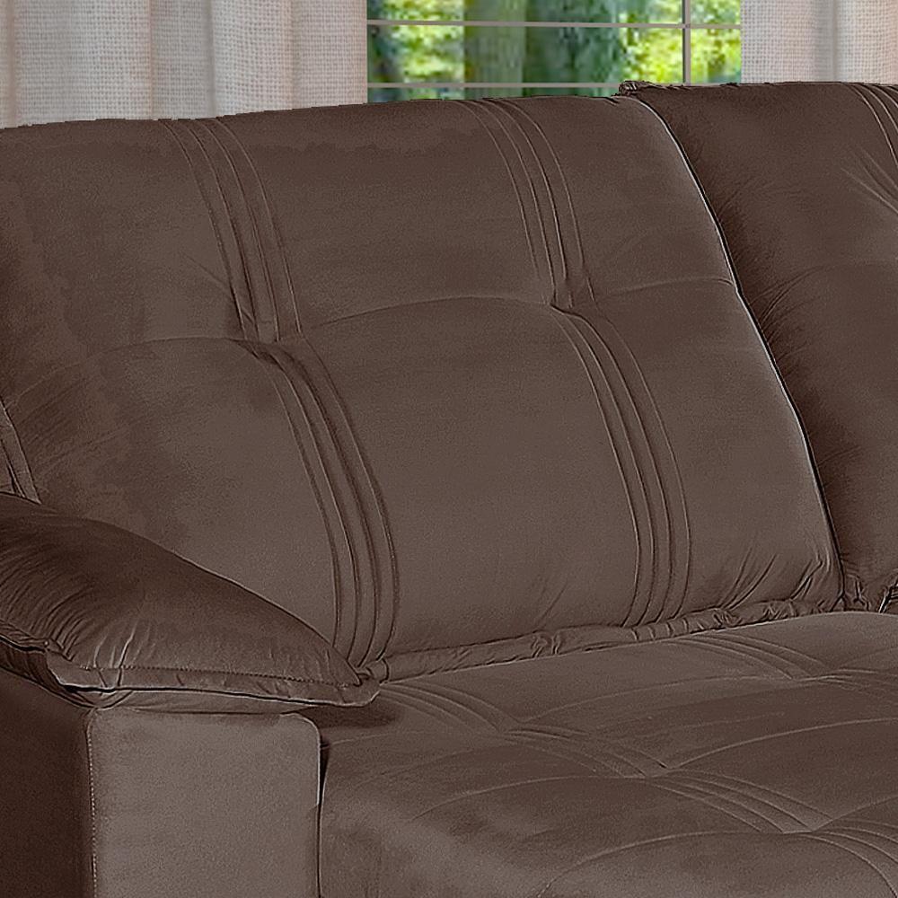 Sofá Retrátil E Reclinável 2 Lugares 2,90m Veludo Veneza Bom Pastor Castor - 3