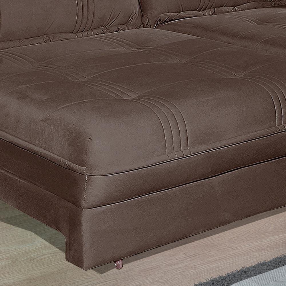 Sofá Retrátil E Reclinável 2 Lugares 2,90m Veludo Veneza Bom Pastor Castor - 4