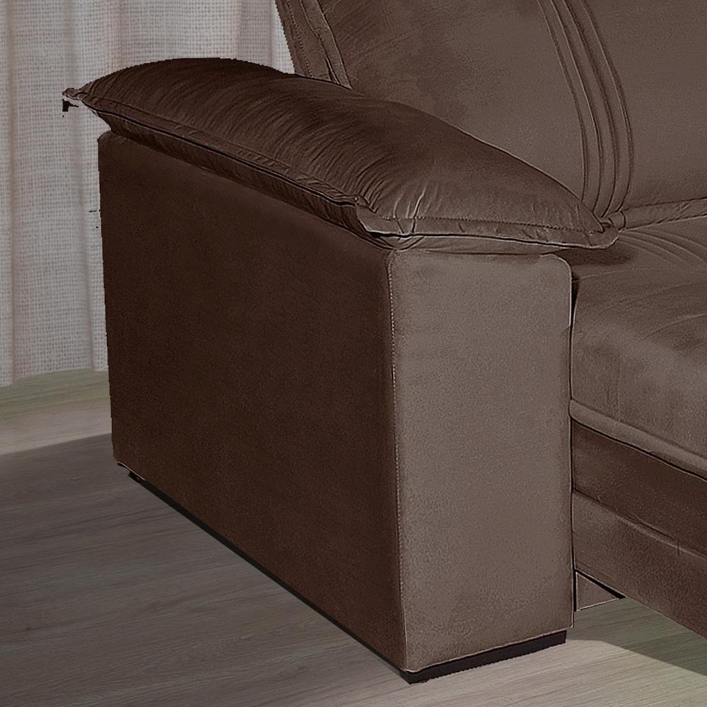 Sofá Retrátil E Reclinável 2 Lugares 2,90m Veludo Veneza Bom Pastor Castor - 5