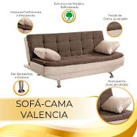Sofá Cama Valencia 3 Lugares Reclinável Veludo Bege Marfim E Marrom Chocolate - Speciale Home Bege - 3