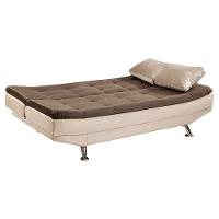 Sofá Cama Valencia 3 Lugares Reclinável Veludo Bege Marfim E Marrom Chocolate - Speciale Home Bege - 7