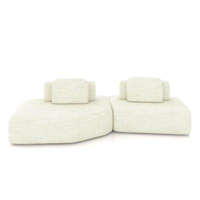 Sofá Modular Dakota Ilha 2 Módulos 310cm Offwhite Linho Gran Belo