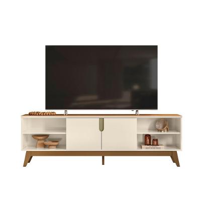 Rack para Tv Até 75 Polegadas Bancada Campinas 183cm MDP com Nichos Off White Loja Doce Lar