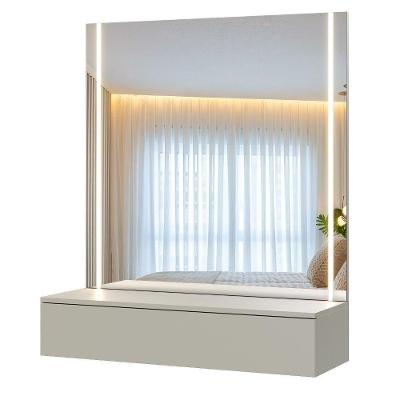 Camarim Imperus 1 Gaveta com Espelho Iluminação LED MDF Off White Mavaular