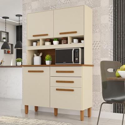 Cozinha Sara Frison 4 Portas 2 Gavetas 115CM Bege Sara Enxovais