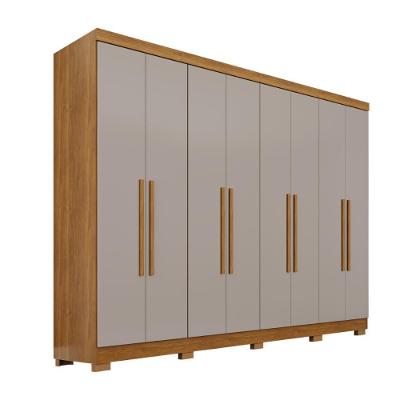 Guarda Roupa Casal Santorini 8 Portas de Bater 2 Gavetas MDF-MDP Cinamomo-Off Clin Off 241CM