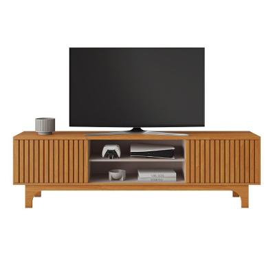 Rack Thor para TV 70" 200CM MDP MDF com Nicho Porta de Correr Cinza Thor