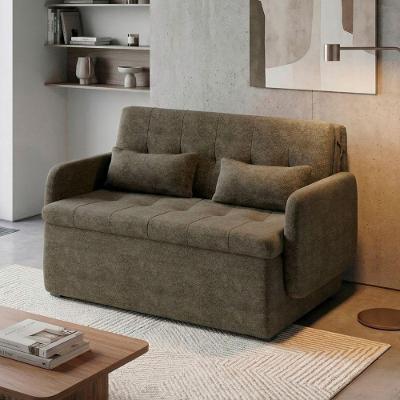 Sofá Cama Retrátil Sissy 2 Lugares 130cm Marrom Veludo Matrix