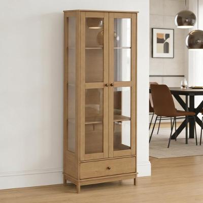 Cristaleira Ethos F06 2 Portas 3 Prateleiras com Gaveta Freijó Lyam Decor