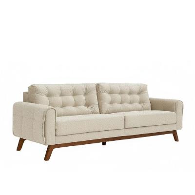 Sofá Clean 3 Lugares Fixo 230CM Off White Bouclé SAL Movelaria