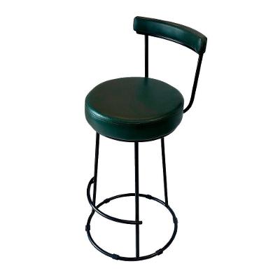 Banqueta Meive Assento em Courino Base de Aço com Encosto Fixo 96cm Verde Sallar Home