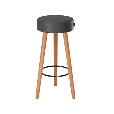Banqueta Bela Assento em Courino Base Fixa sem Encosto 70cm Preto Bela & Cor