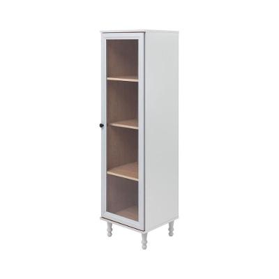 Cristaleira E-963 1 Porta Vidro MDP Fosco Cinza Ditália Móveis