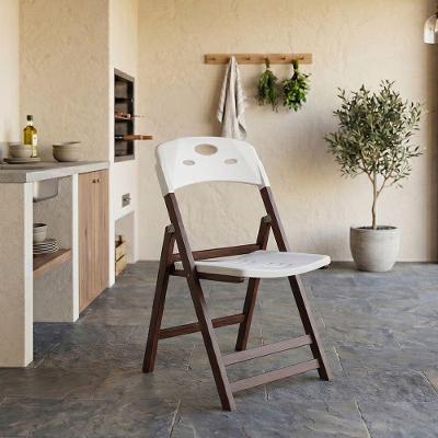 Cadeira Dobrável Elegance Madeira Polipropileno 49cm Branco Mais Madeira