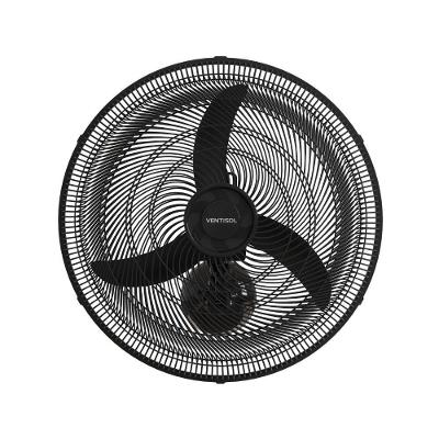 Ventilador de Parede Ventisol 120W 50cm 3 Pás 3 Velocidades Preto New 110V