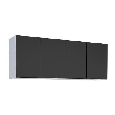 Armário Aéreo Júpiter 144CM Aço 6 Nichos sem Porta Preto Cozimax