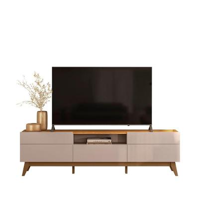 Rack para Tv Até 75 Polegadas Bancada Diadema 200cm MDP MDF com Nicho Off White Loja Doce Lar