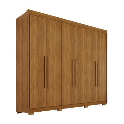 Guarda Roupa Casal Elegance Plus 6 Portas de Bater 6 Gavetas MDF Cinamomo 240CM Elegance
