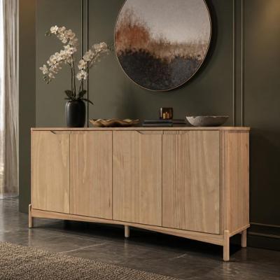 Aparador Buffet Benton F06 4 Portas 2 Prateleiras Madeira Maciça Marrom Lyam Decor 167CM