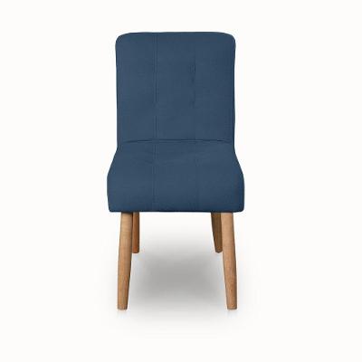 Cadeira Luna Madeira Maciça Suede Azul Marinho Ki Barato Móveis