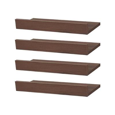 Prateleira Kit 4 Porta Quadros 60X15CM MDP Suporte Invisível Sala Marrom Mercado 60CM
